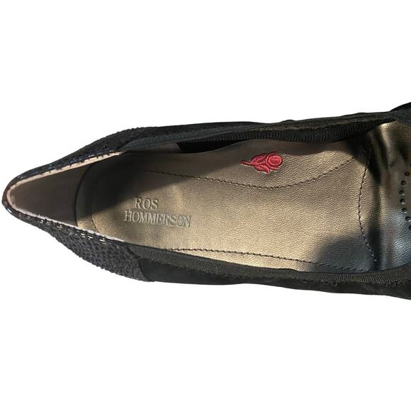 Ros Hommerson Rosita Womens Ballet Flat 8M Black Leather Comfort Shoes